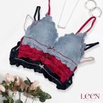 Premium silky embrioded pushup bra (Thin Pad) - Image 5