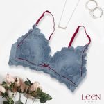 Premium silky embrioded pushup bra (Thin Pad) - Image 4
