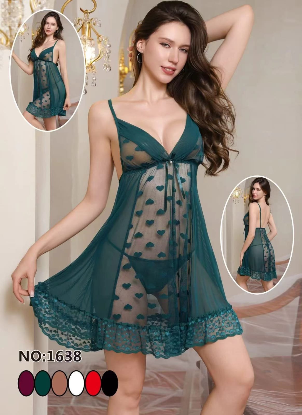 V-NECK-HEART-PRINT-NIGHTY.jpeg V-NECK HEART PRINT NIGHTY - Image 1